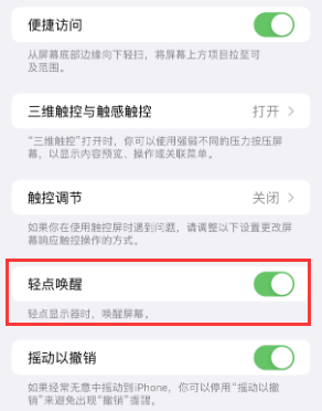 永修苹果授权维修站分享iPhone轻点无法唤醒怎么办 